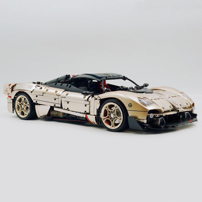 Trilumity Building Block Set: 1:8 The Ultimate Pagani Utopia Supercar | Limited Edition Champagne Gold V12 Italian Exotic (3314Piece)