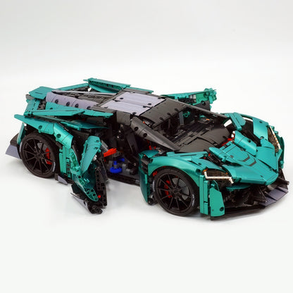 Trilumity Motorized Building Block Set: 1:8 The Ultimate Ajlani Drakuma | Customized Barrel-Plated Emerald V8 Concept Hypercar (3920+-Piece)