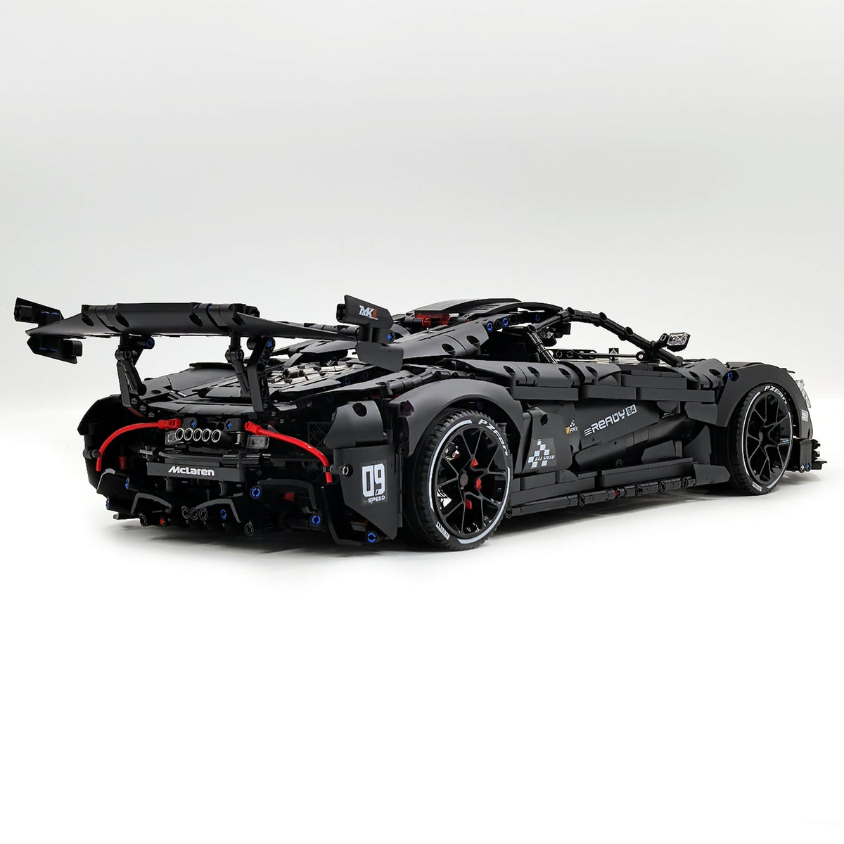 Trilumity Motorized Building Block Set: 1: 8 British Hybrid Hypercar Darth Vader Supercar Building Sets with Remote Control, Electric lift tail