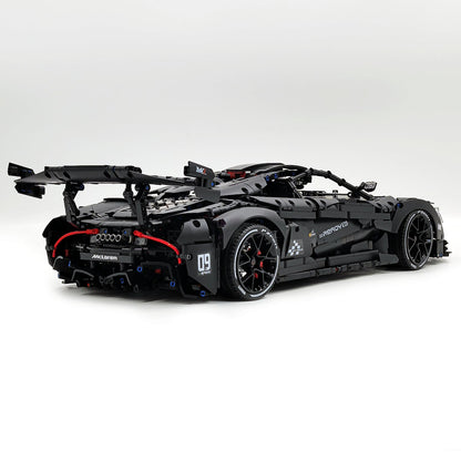Trilumity Motorized Building Block Set: 1: 8 British Hybrid Hypercar Darth Vader Supercar Building Sets with Remote Control, Electric lift tail