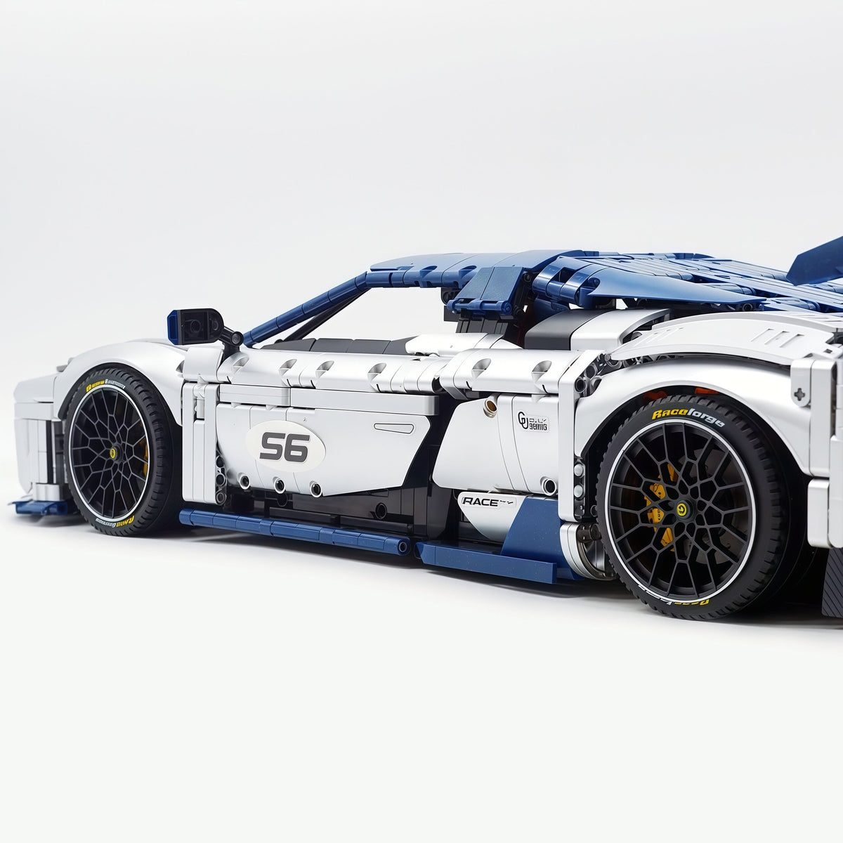 Trilumity Building Block Set: 1:8 The Ultimate 2025 Hybrid Hypercar | Remote Controlled V6 Prancing Horse Hypercar | Silver Limited Edition