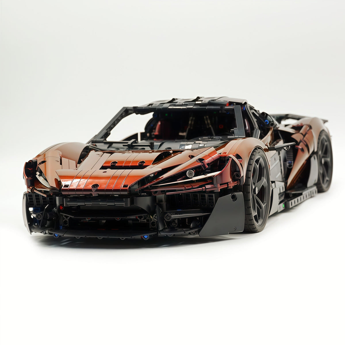 Trilumity Motorized Building Block Set: 1:8 The Ultimate British Woking Hypercar | Black & Red Chameleon Paint Edition | Shipped in Original Gift Box