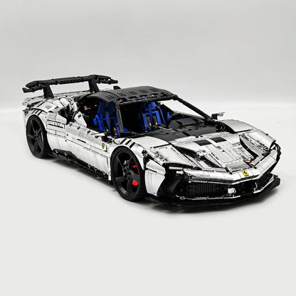 Trilumity Motorized Building Block Set: 1:8 Xx Track Hybrid Silver Plating Limited Color, The Ultimate Supercar, More Than 12 Features