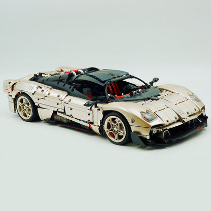 Trilumity Building Block Set: 1:8 The Ultimate Pagani Utopia Supercar | Limited Edition Champagne Gold V12 Italian Exotic (3314Piece)