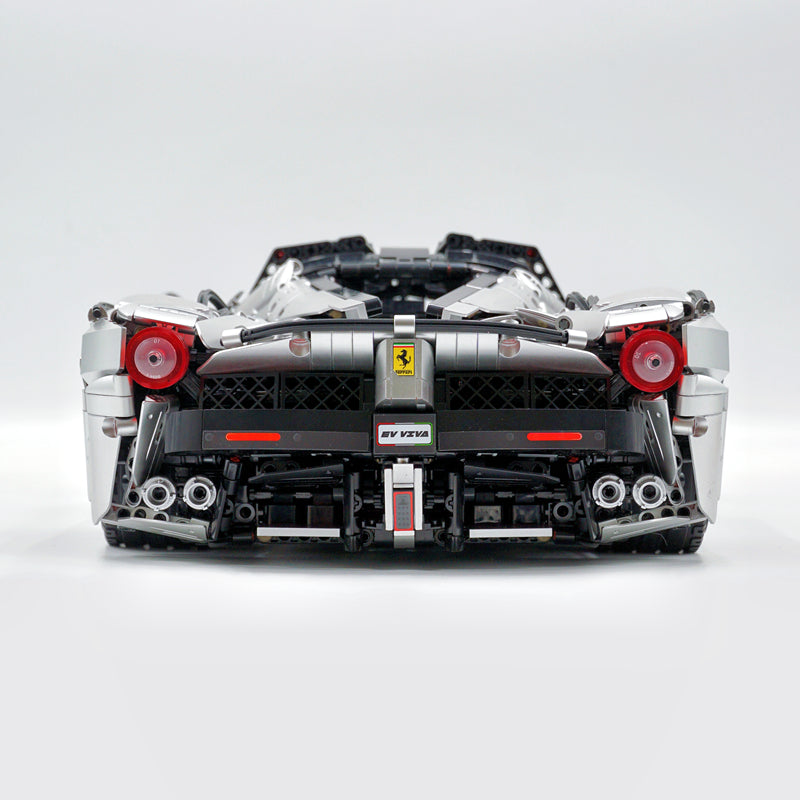 Trilumity LaFerrari C6 Sportcar, Customized Metal Silver Building Block Set, 1:8 Scale, Remote Control, 4,739-Piece