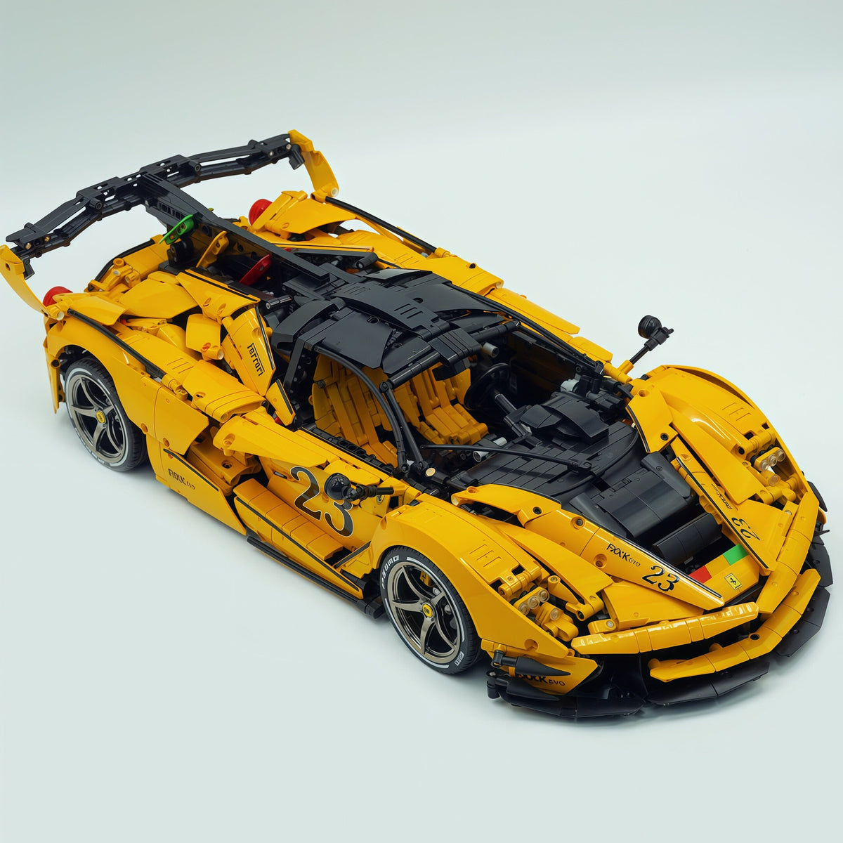 Trilumity Motorized Building Block Set: 1:8 The Ultimate Italian Hybrid Hypercar Evo | Baked Enamel Yellow Paint Italian Flagship (4058+-Piece)