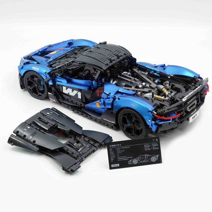 Trilumity Motorized Building Block Set: 1:8 The Ultimate British Woking Hypercar | Electric Sapphire Blue Custom Edition | Shipped in Original Gift