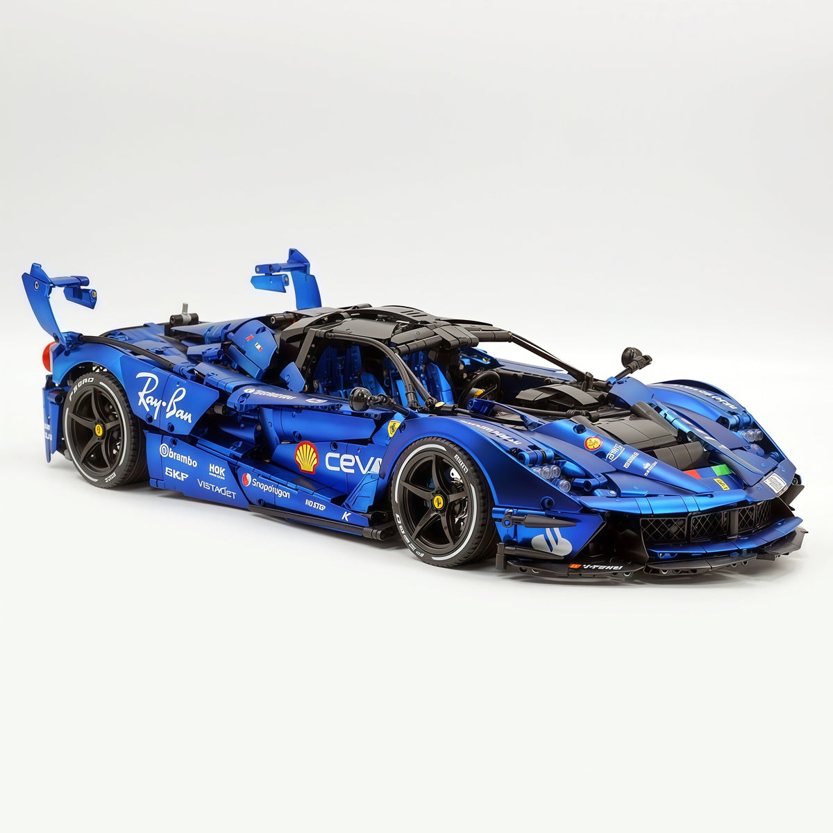 Trilumity Motorized Building Block Set: 1:8 The Ultimate Italian Hybrid Hypercar Evo | Matte Sapphire Blue Custom Edition (4058Piece)