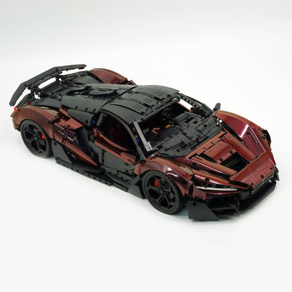 Trilumity Motorized Building Block Set: 1:8 The Ultimate British Woking Hypercar | Black & Red Chameleon Paint Edition | Shipped in Original Gift Box