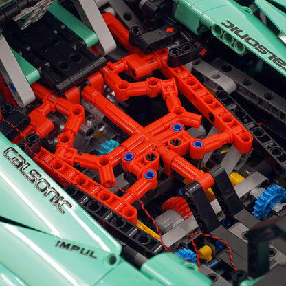 Trilumity Building Block Set: 1:8 Lamborghini Aventador Svj Lbwk | Baked Enamel Mint Green Limited Bull Widebody Supercar (4990+-Piece)