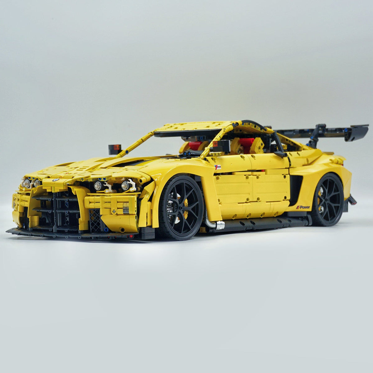 Trilumity Building Block Set: 1: 8 BMW M4 GT3 Building Set, Fully Detailed Simulation, Baked Enamel Yellow Custom Edition (4556Piece)