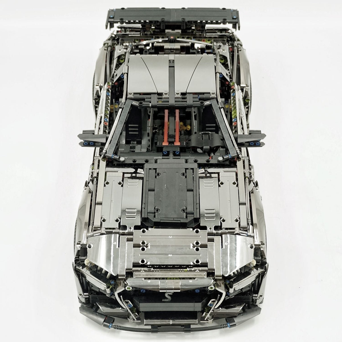 Trilumity Building Block Set: 1: 8 Ford Shelby Gt500, Electroplating Gun Grey Custom Version (3400Piece)