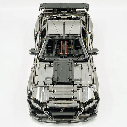 Trilumity Building Block Set: 1: 8 Ford Shelby Gt500, Electroplating Gun Grey Custom Version (3400Piece)