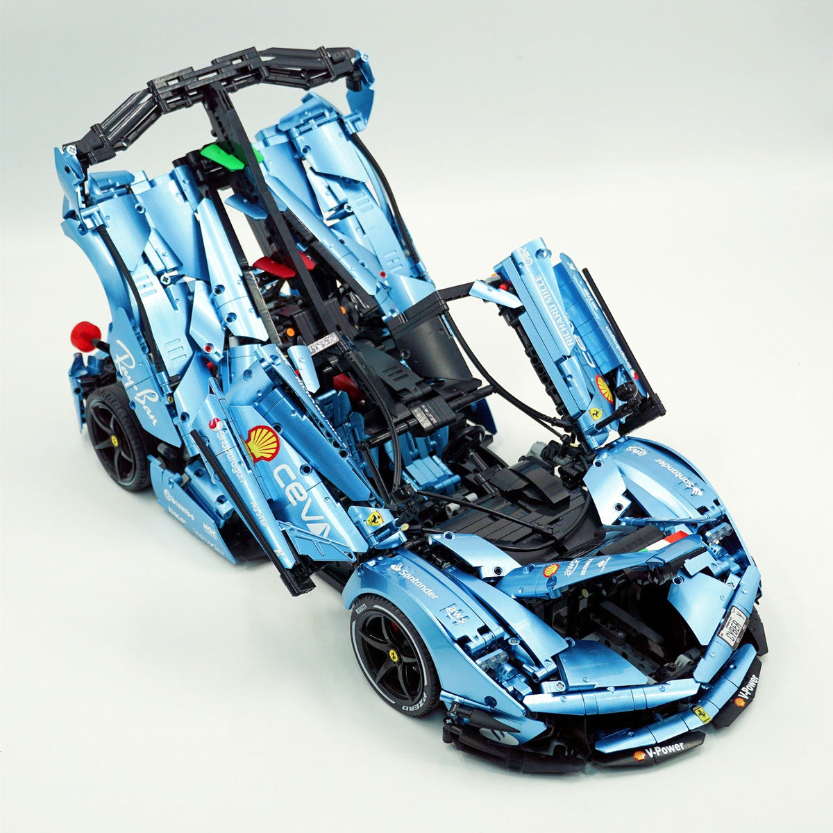 Trilumity Motorized Building Block Set: 1:8 The Ultimate Italian Hybrid Hypercar Evo | Customized Electroplating Tiffany Blue Italian Exotic
