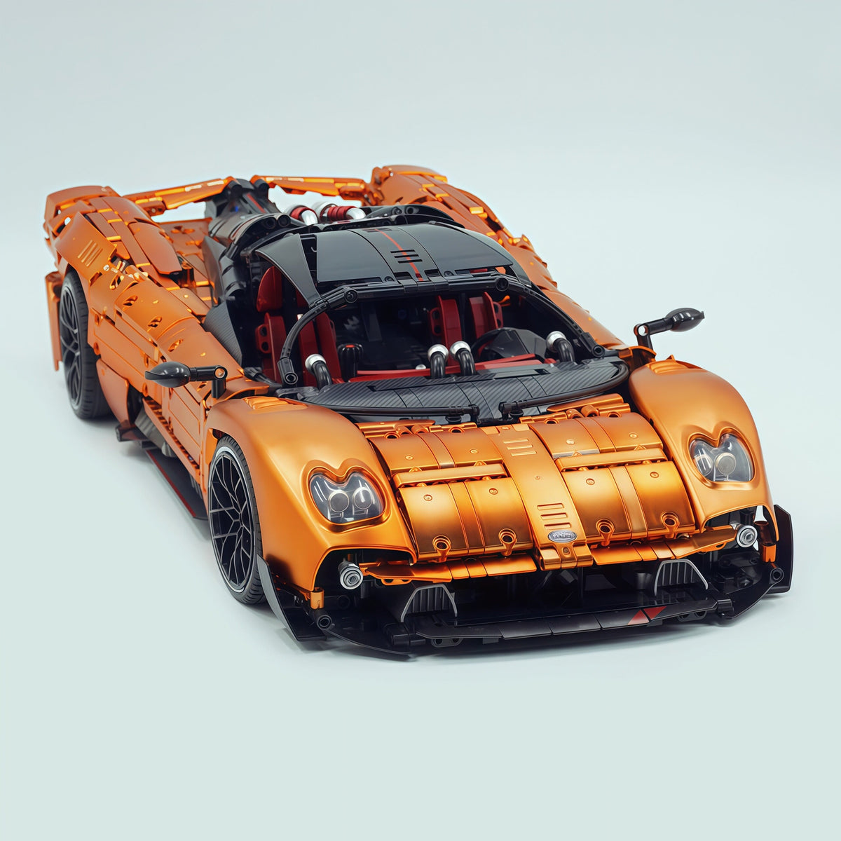 Trilumity Building Block Set: 1:8 The Ultimate Pagani Utopia Supercar | Customized Orange Gold V12 Italian Exotic (3314Piece)