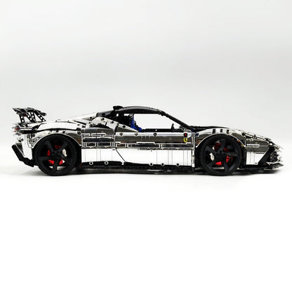 Trilumity Motorized Building Block Set: 1:8 Xx Track Hybrid Silver Plating Limited Color, The Ultimate Supercar, More Than 12 Features