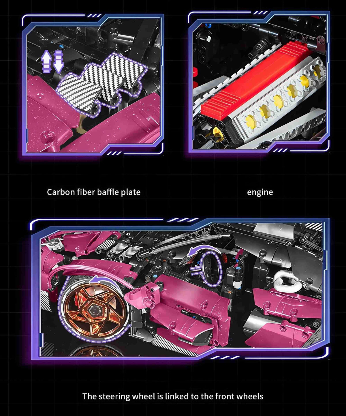 Trilumity Motorized Building Block Set: The Ultimate Turbocharged Italian Bull Jota V12 Hypercar (3950-Piece)