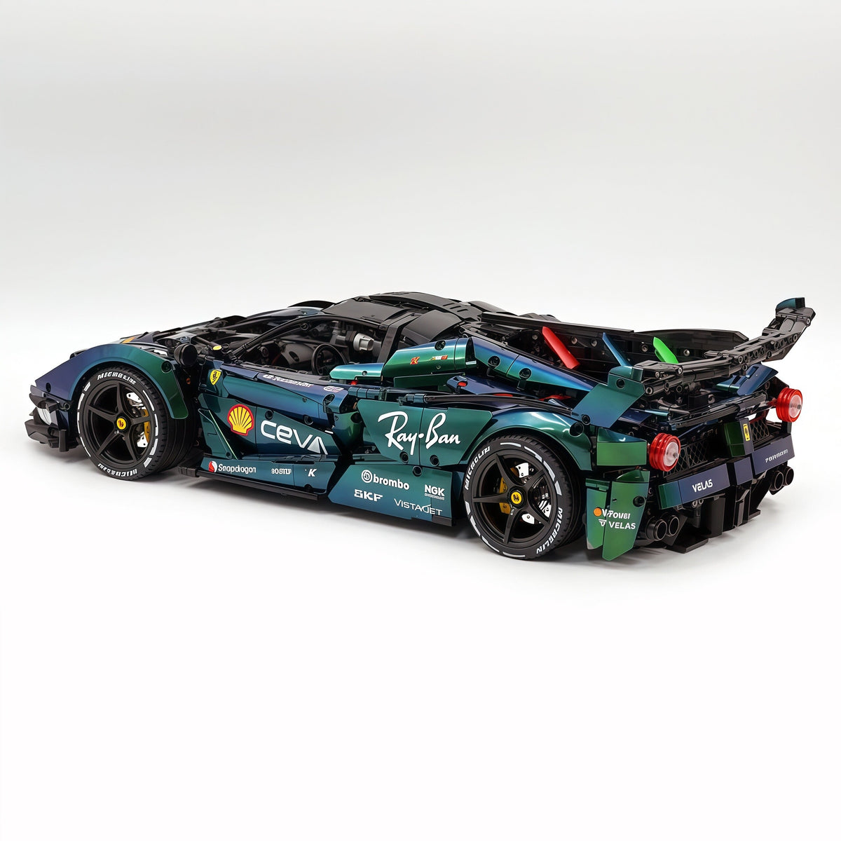 Trilumity Motorized Building Block Set: 1:8 The Ultimate Italian Hybrid Hypercar Evo | Chameleon Metallic Paint Italian Flagship (4058+-Piece)