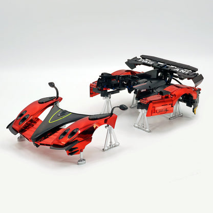 Trilumity Building Block Set: 1:8 Pagani Zonda R | Mirror Blood Red Paint Italian Hypercar (3300+-Piece)