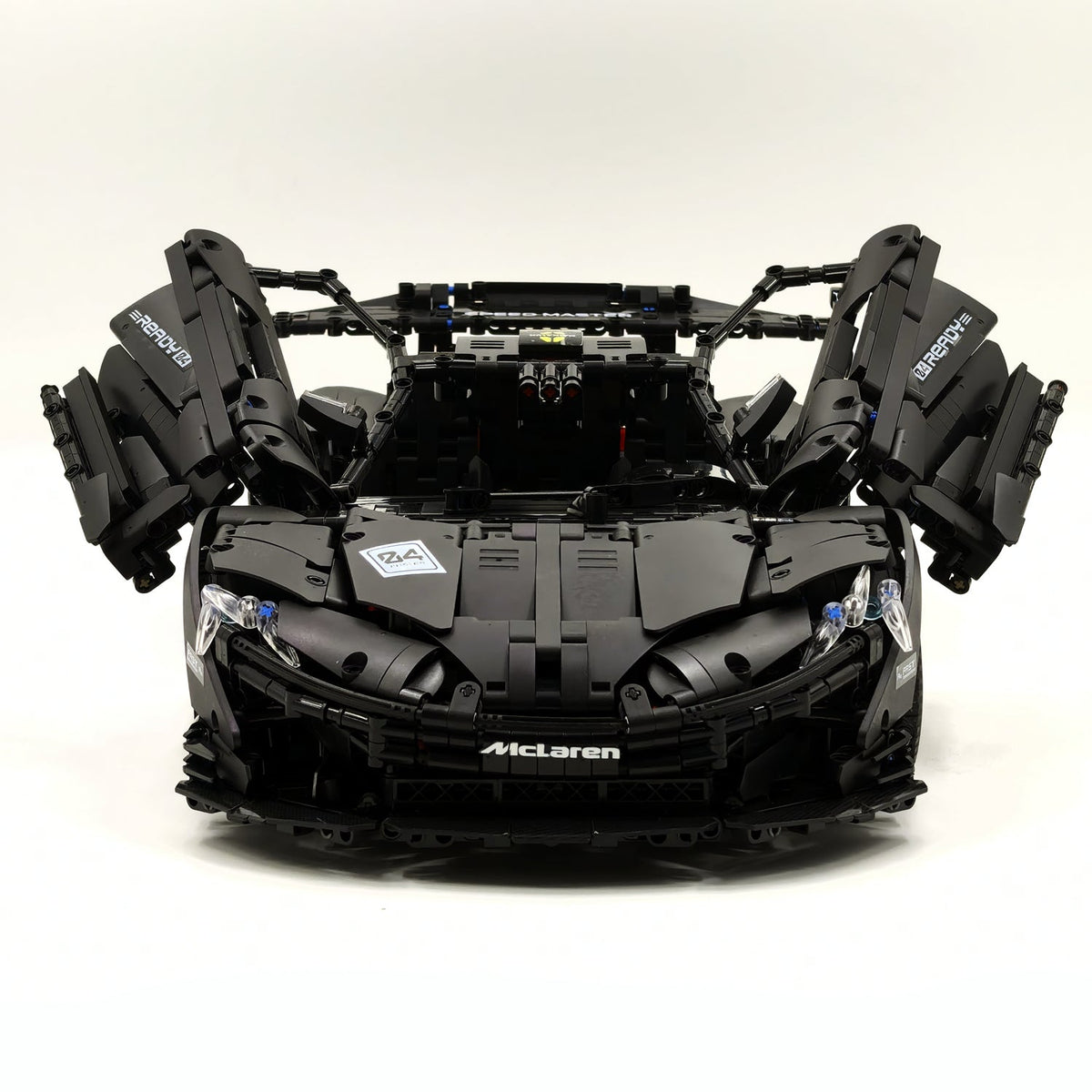 Trilumity Motorized Building Block Set: 1: 8 British Hybrid Hypercar Darth Vader Supercar Building Sets with Remote Control, Electric lift tail