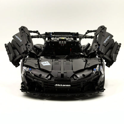 Trilumity Motorized Building Block Set: 1: 8 British Hybrid Hypercar Darth Vader Supercar Building Sets with Remote Control, Electric lift tail
