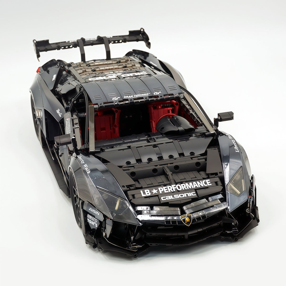 Trilumity Building Block Set: 1:8 Lamborghini Aventador Svj Lbwk | Electroplated Black Custom Bull Widebody Supercar