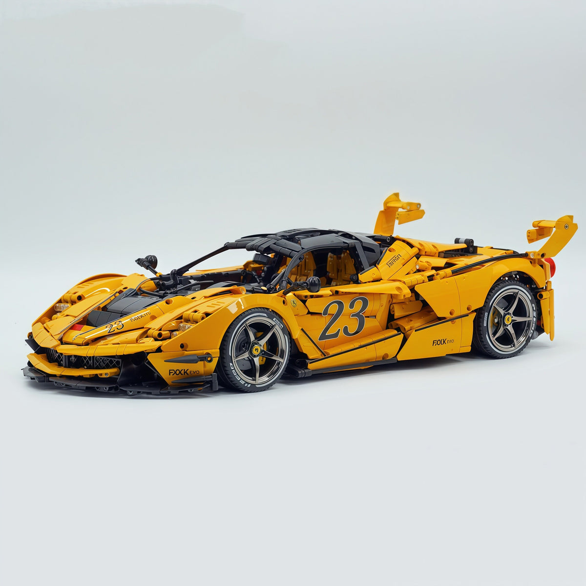Trilumity Motorized Building Block Set: 1:8 The Ultimate Italian Hybrid Hypercar Evo | Baked Enamel Yellow Paint Italian Flagship (4058+-Piece)