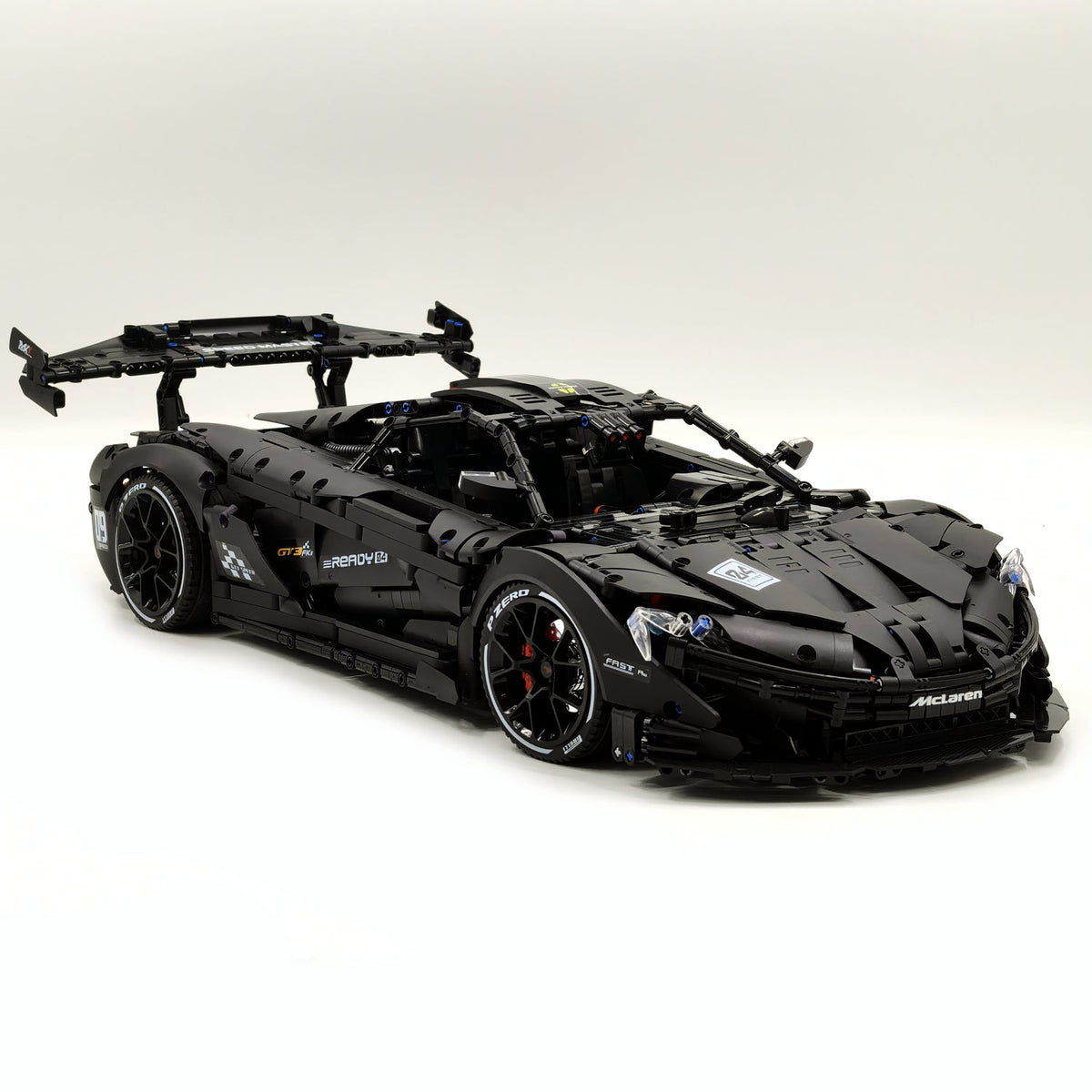 Trilumity Motorized Building Block Set: 1: 8 British Hybrid Hypercar Darth Vader Supercar Building Sets with Remote Control, Electric lift tail