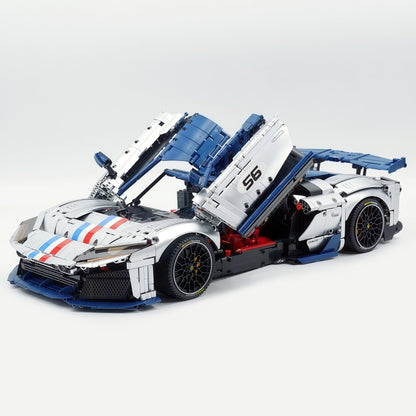 Trilumity Building Block Set: 1:8 The Ultimate 2025 Hybrid Hypercar | Remote Controlled V6 Prancing Horse Hypercar | Silver Limited Edition