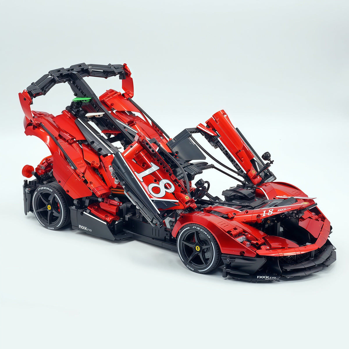 Trilumity Motorized Building Block Set: 1:8 The Ultimate Italian Hybrid Hypercar Evo | Pearl Red Painting Italian Flagship (4058Piece)