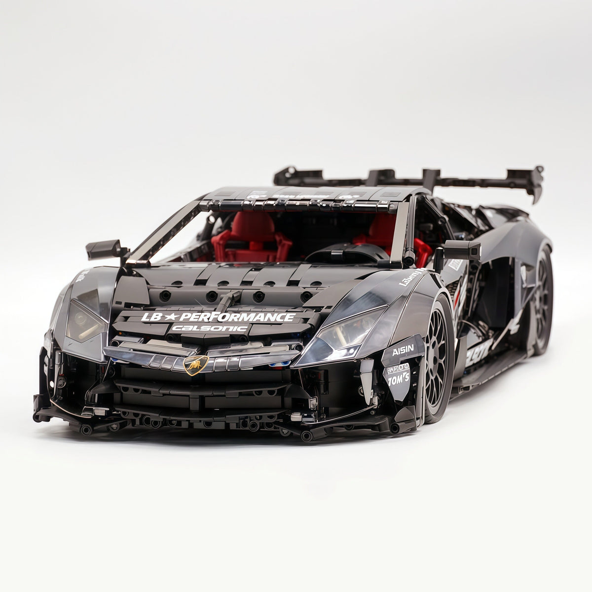 Trilumity Building Block Set: 1:8 Lamborghini Aventador Svj Lbwk | Electroplated Black Custom Bull Widebody Supercar