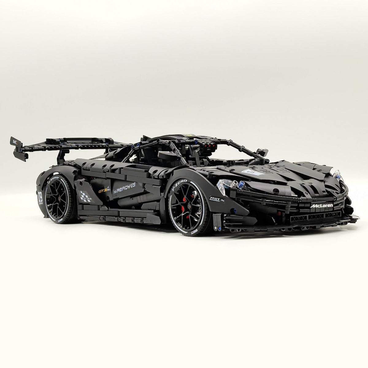 Trilumity Motorized Building Block Set: 1: 8 British Hybrid Hypercar Darth Vader Supercar Building Sets with Remote Control, Electric lift tail