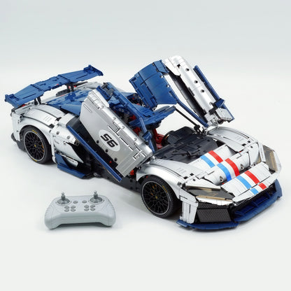 Trilumity Building Block Set: 1:8 The Ultimate 2025 Hybrid Hypercar | Remote Controlled V6 Prancing Horse Hypercar | Silver Limited Edition