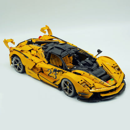 Trilumity Motorized Building Block Set: 1:8 The Ultimate Italian Hybrid Hypercar Evo | Baked Enamel Yellow Paint Italian Flagship (4058+-Piece)
