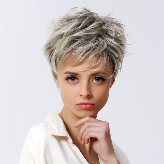 Trilumity Straight Wig in White, front view