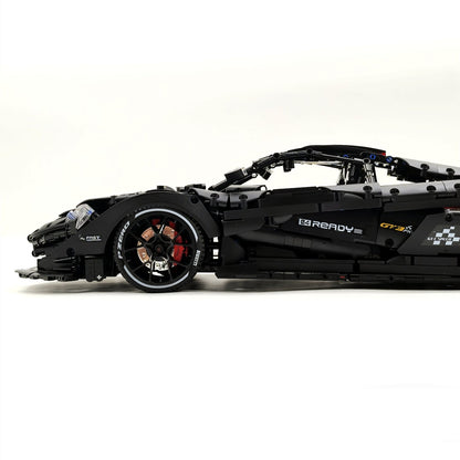 Trilumity Motorized Building Block Set: 1: 8 British Hybrid Hypercar Darth Vader Supercar Building Sets with Remote Control, Electric lift tail