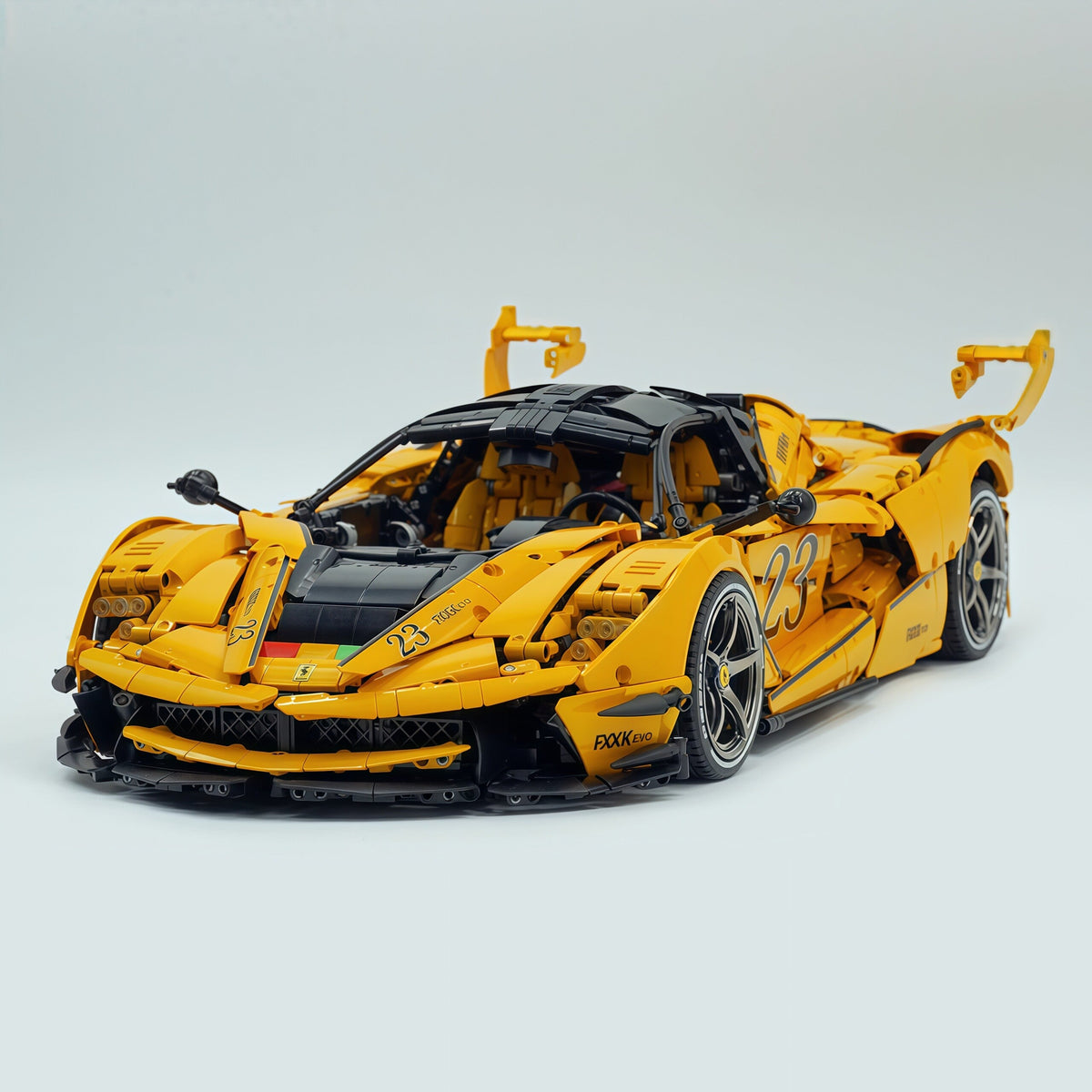 Trilumity Motorized Building Block Set: 1:8 The Ultimate Italian Hybrid Hypercar Evo | Baked Enamel Yellow Paint Italian Flagship (4058+-Piece)