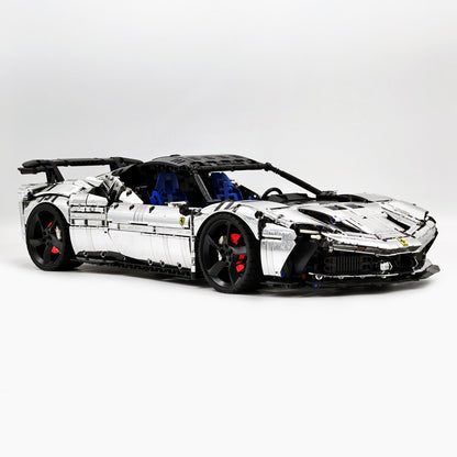 Trilumity Motorized Building Block Set: 1:8 Xx Track Hybrid Silver Plating Limited Color, The Ultimate Supercar, More Than 12 Features