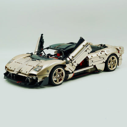 Trilumity Building Block Set: 1:8 The Ultimate Pagani Utopia Supercar | Limited Edition Champagne Gold V12 Italian Exotic (3314Piece)