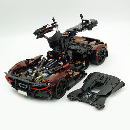 Trilumity Motorized Building Block Set: 1:8 The Ultimate British Woking Hypercar | Black & Red Chameleon Paint Edition | Shipped in Original Gift Box