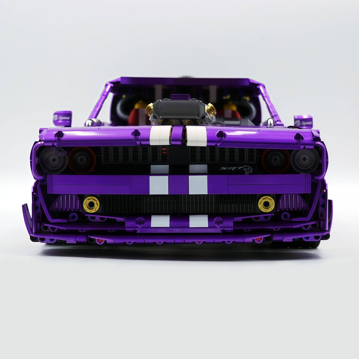 Trilumity Motorized Building Block Set: 1: 8 Dodge Challenger, Pearlescent Purple Paint Customized Version (3751-Piece)
