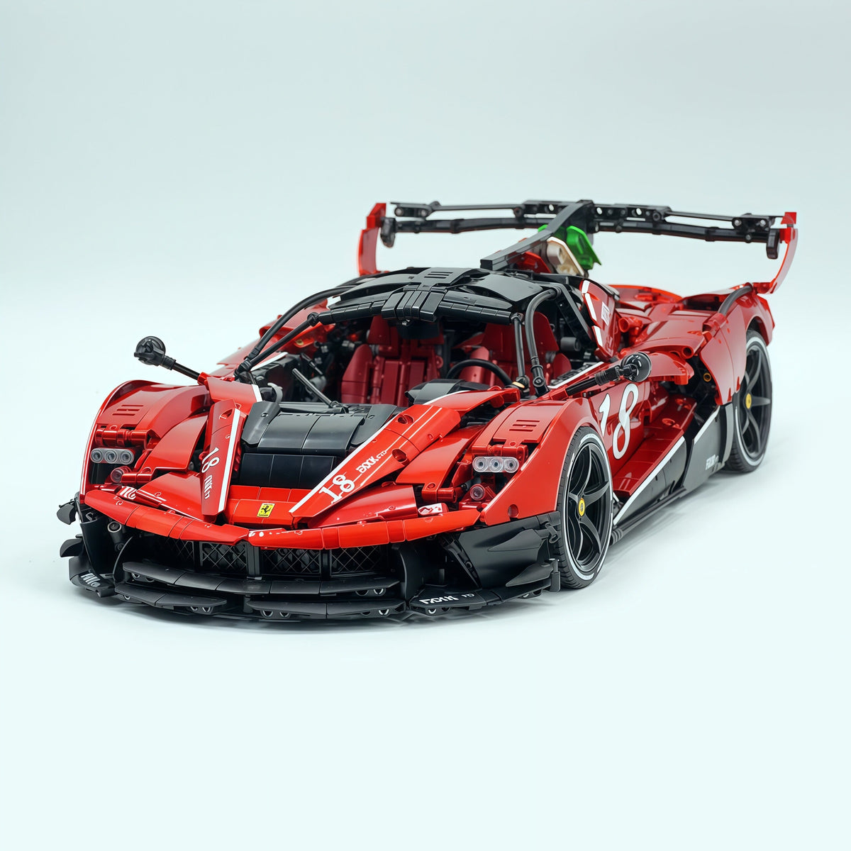 Trilumity Motorized Building Block Set: 1:8 The Ultimate Italian Hybrid Hypercar Evo | Pearl Red Painting Italian Flagship (4058Piece)