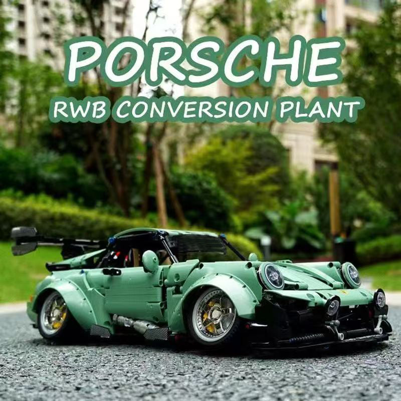 Trilumity Building Block Set: 1:10 Green Porsche 964, Limited Edition (2435-Piece)