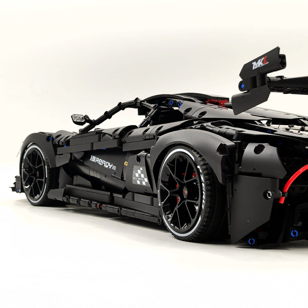 Trilumity Motorized Building Block Set: 1: 8 British Hybrid Hypercar Darth Vader Supercar Building Sets with Remote Control, Electric lift tail
