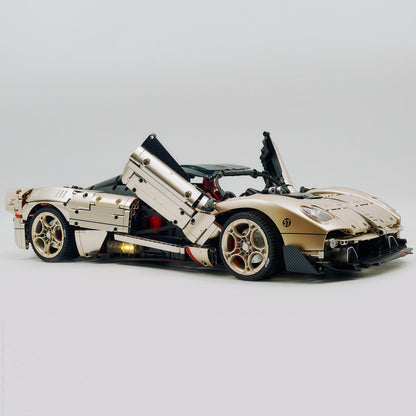 Trilumity Building Block Set: 1:8 The Ultimate Pagani Utopia Supercar | Limited Edition Champagne Gold V12 Italian Exotic (3314Piece)