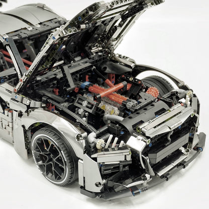 Trilumity Building Block Set: 1: 8 Ford Shelby Gt500, Matte Black Customized Version (3400Piece)