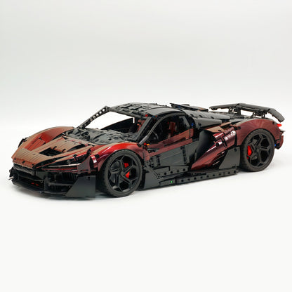 Trilumity Motorized Building Block Set: 1:8 The Ultimate British Woking Hypercar | Black & Red Chameleon Paint Edition | Shipped in Original Gift Box
