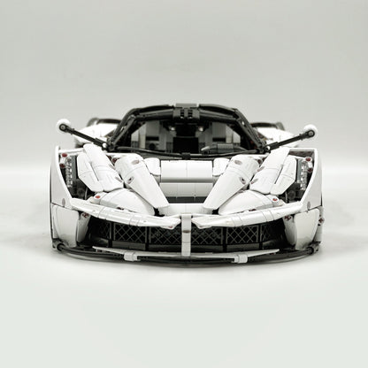 Trilumity LaFerrari C6 Sportcar, Custom White Goddess Building Block Set, 1:8 Scale, Remote Control, 4,739-Piece