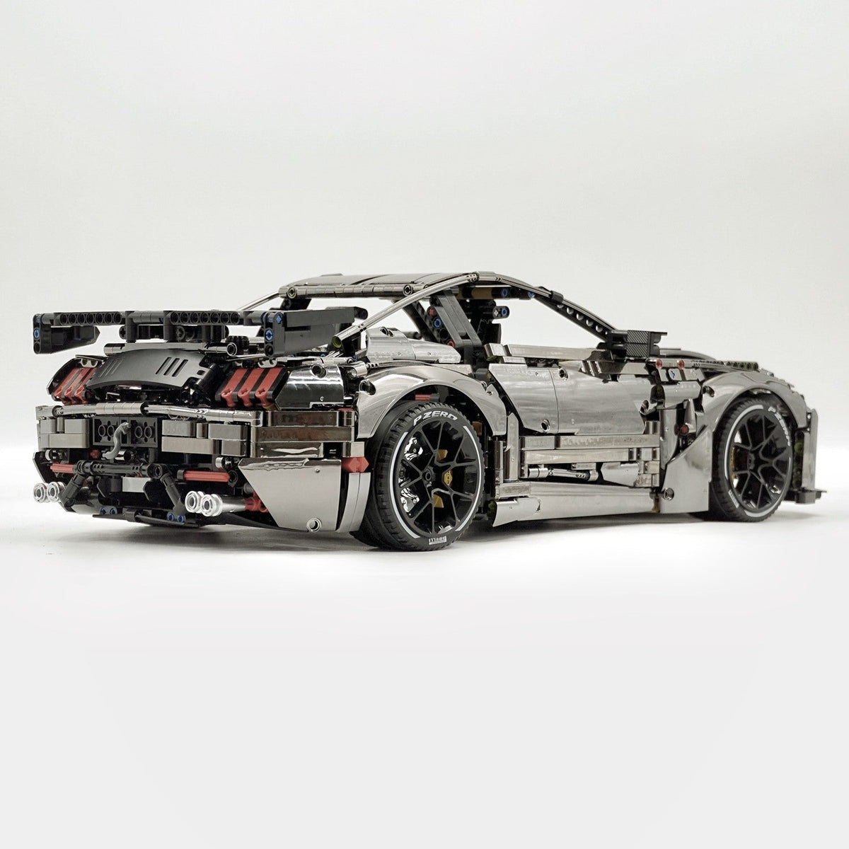 Trilumity Building Block Set: 1: 8 Ford Shelby Gt500, Electroplating Gun Grey Custom Version (3400Piece)