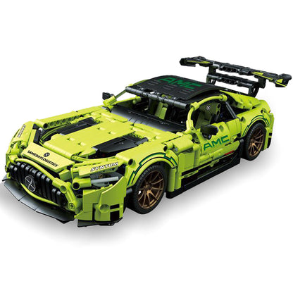 Trilumity Building Block Set: 1: 14 Green Mercedes AMG Gt50, Detailed Reproduction, Cost-effective Choice (1466-Piece)